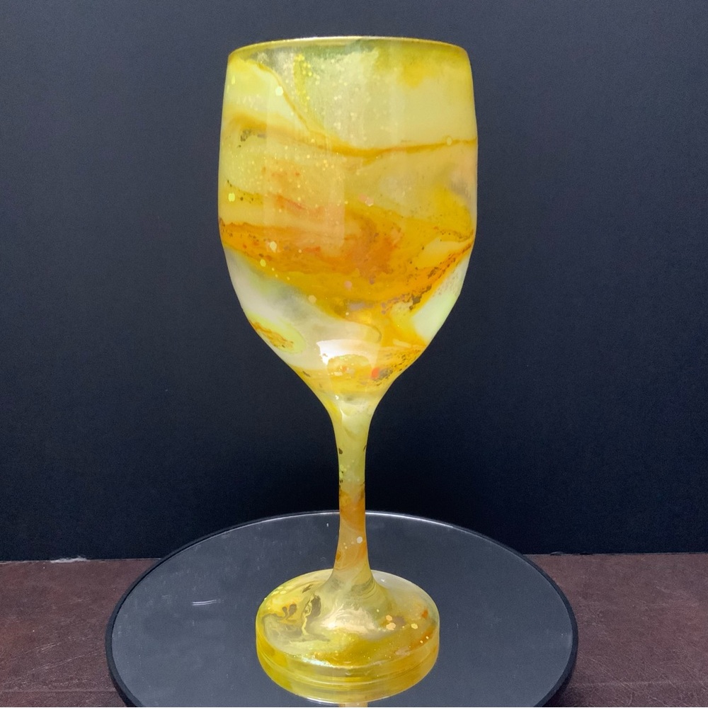 Handcrafted “Walking on Sunshine” Custom Large Wine Glass. 20 oz